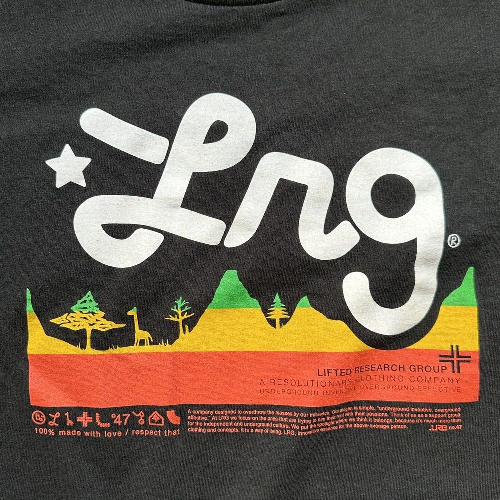 LRG Lifted Research Group Short Sleeve Shirt Small Black Graphic Tee